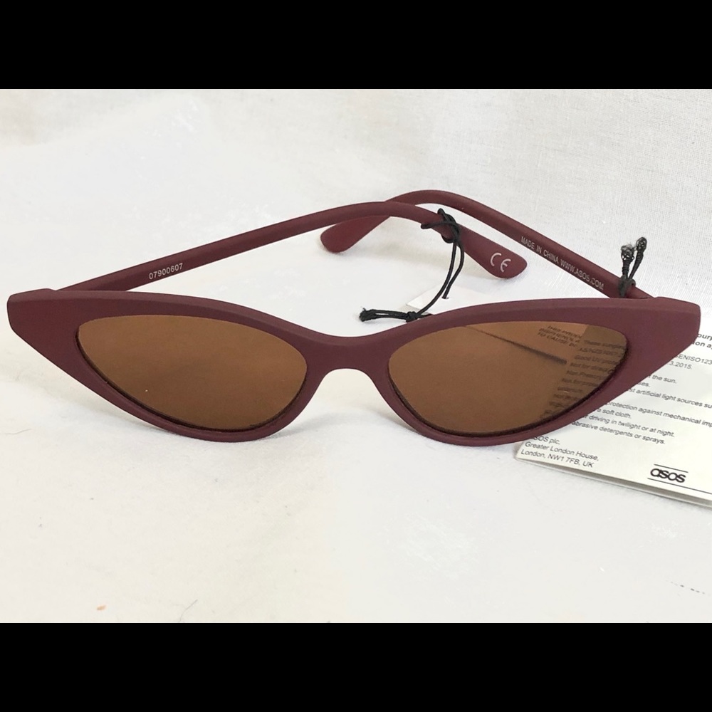 ASOS Burgundy Cat Eye Sunglasses